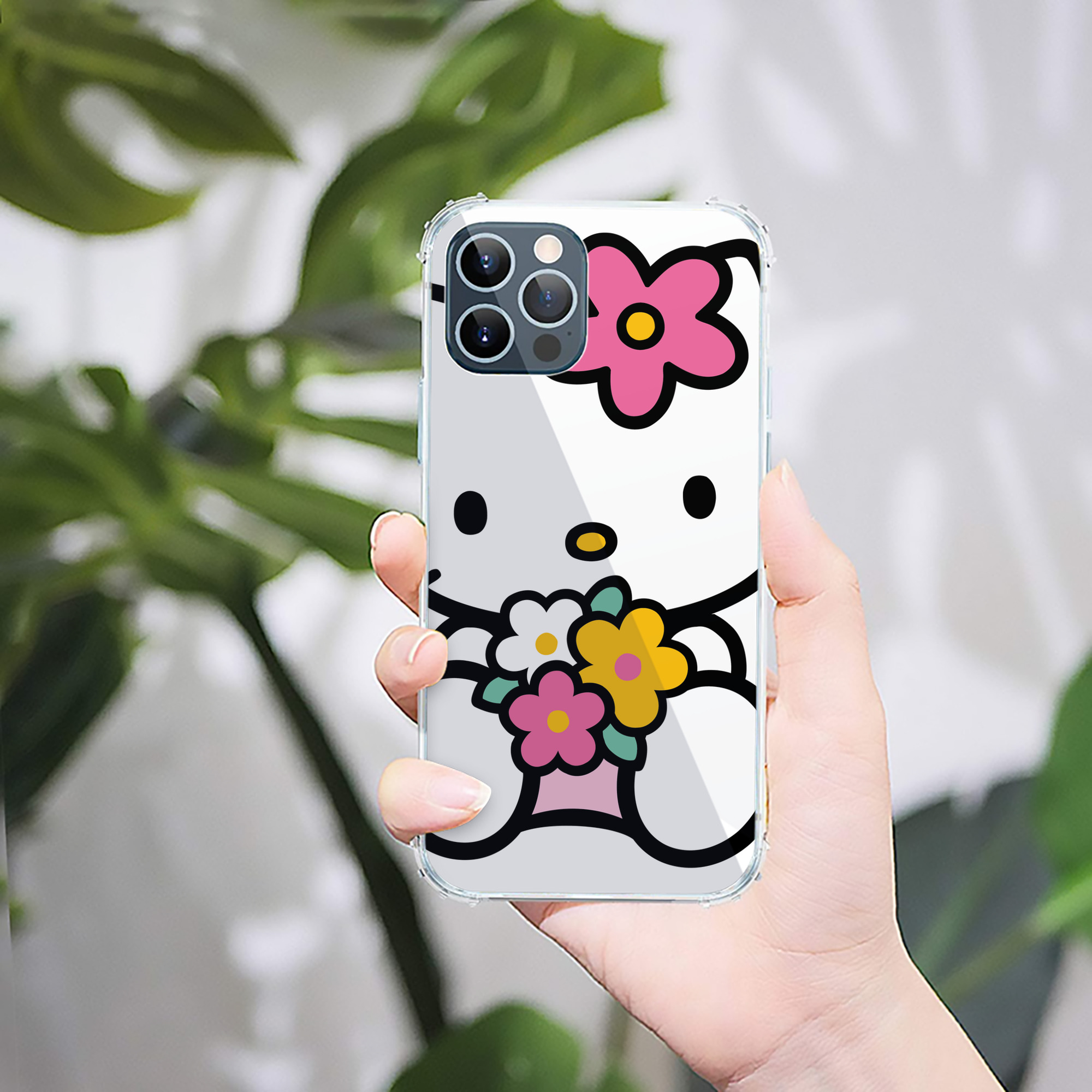 （画像用） Hello Kitty ハローキティ 【iPhone 12シリーズ対応】透明スマホケース（クリアソフトケース）